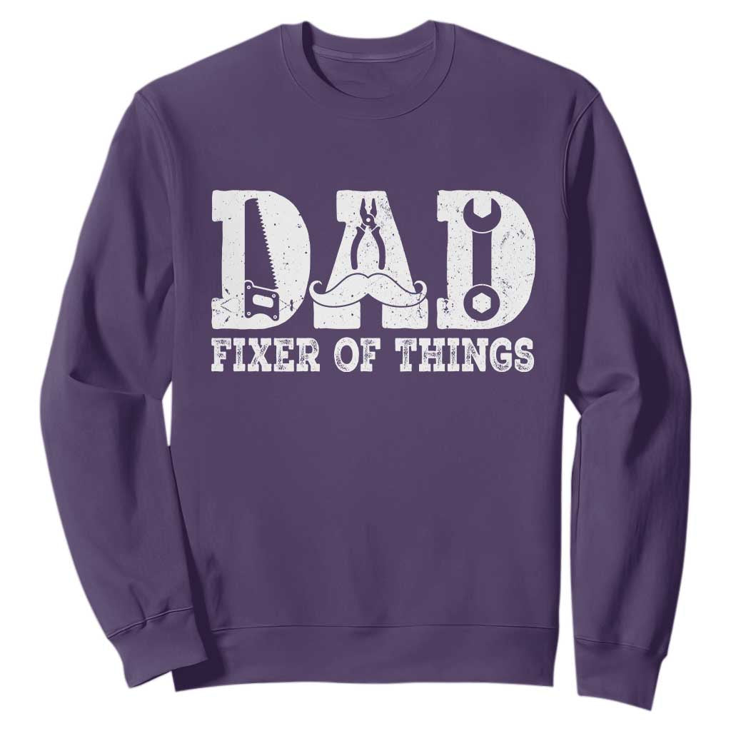 Handyman Dad Fixer Of Everything Sweatshirt Funny Garage Papa TS12 Purple Print Your Wear