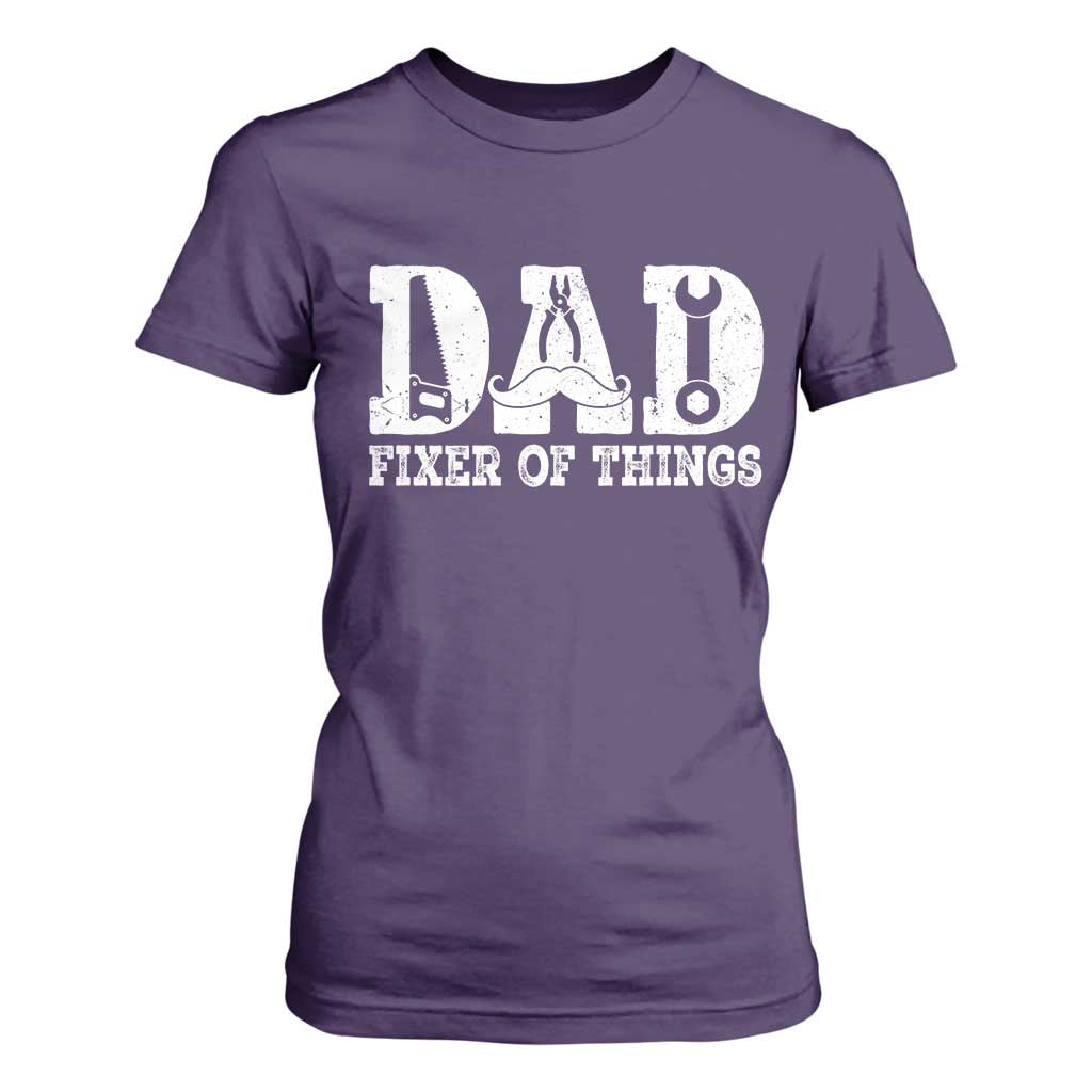 Handyman Dad Fixer Of Everything T Shirt For Women Funny Garage Papa TS12 Purple Print Your Wear