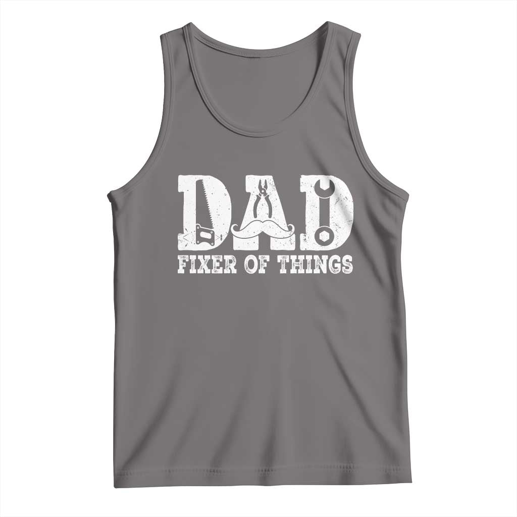 Handyman Dad Fixer Of Everything Tank Top Funny Garage Papa TS12 Deep Heather Print Your Wear