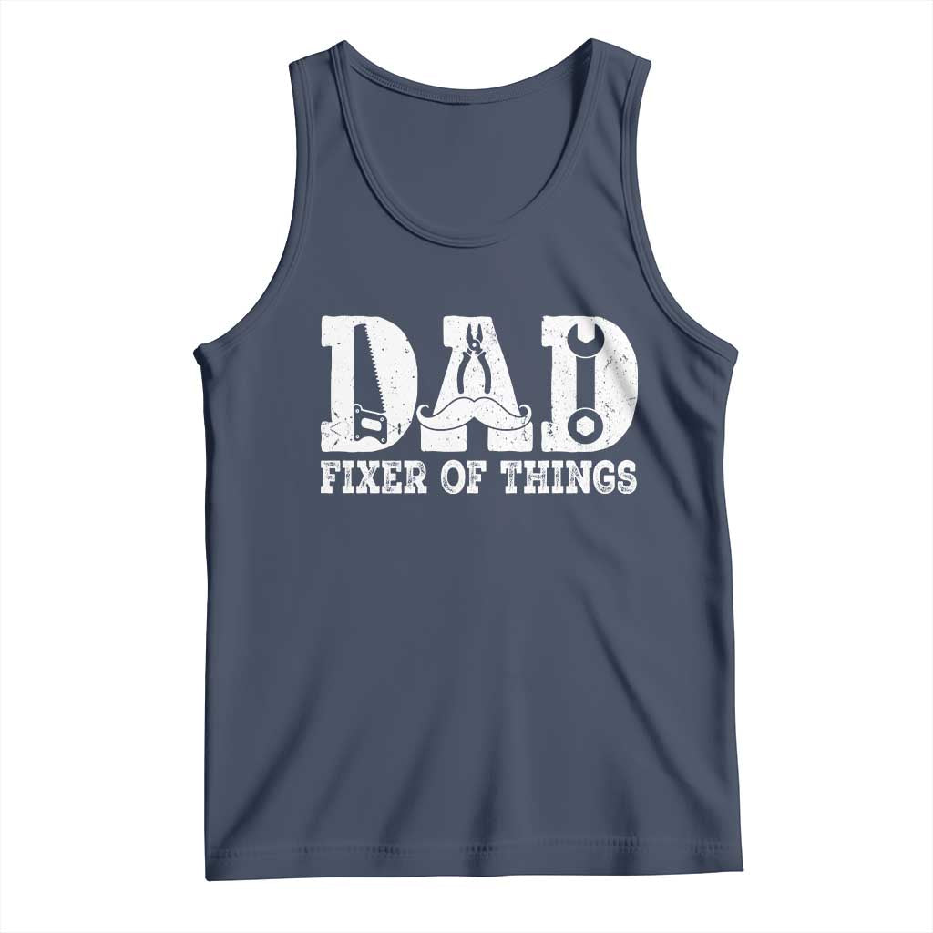 Handyman Dad Fixer Of Everything Tank Top Funny Garage Papa TS12 Navy Print Your Wear