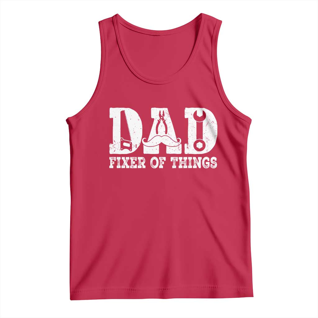 Handyman Dad Fixer Of Everything Tank Top Funny Garage Papa TS12 Red Print Your Wear