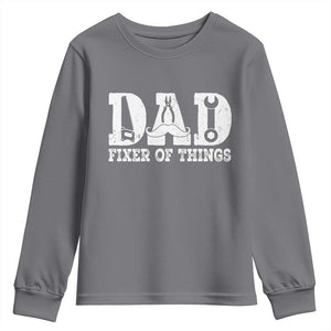 Handyman Dad Fixer Of Everything Youth Sweatshirt Funny Garage Papa TS12 Charcoal Print Your Wear