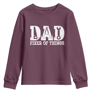 Handyman Dad Fixer Of Everything Youth Sweatshirt Funny Garage Papa TS12 Maroon Print Your Wear