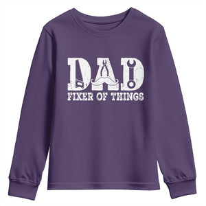 Handyman Dad Fixer Of Everything Youth Sweatshirt Funny Garage Papa TS12 Purple Print Your Wear