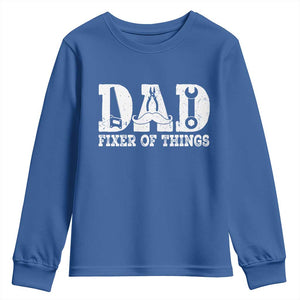Handyman Dad Fixer Of Everything Youth Sweatshirt Funny Garage Papa TS12 Royal Blue Print Your Wear