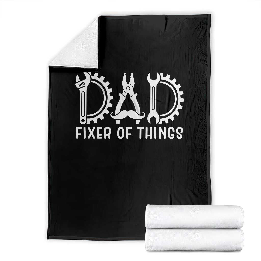 Dad Fixer Of Everything Garage Life Throw Blanket Auto Mechanic Fathers Day Gift TS12 Black Print Your Wear