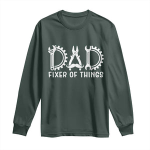 Dad Fixer Of Everything Garage Life Long Sleeve Shirt Auto Mechanic Fathers Day Gift TS12 Dark Forest Green Print Your Wear