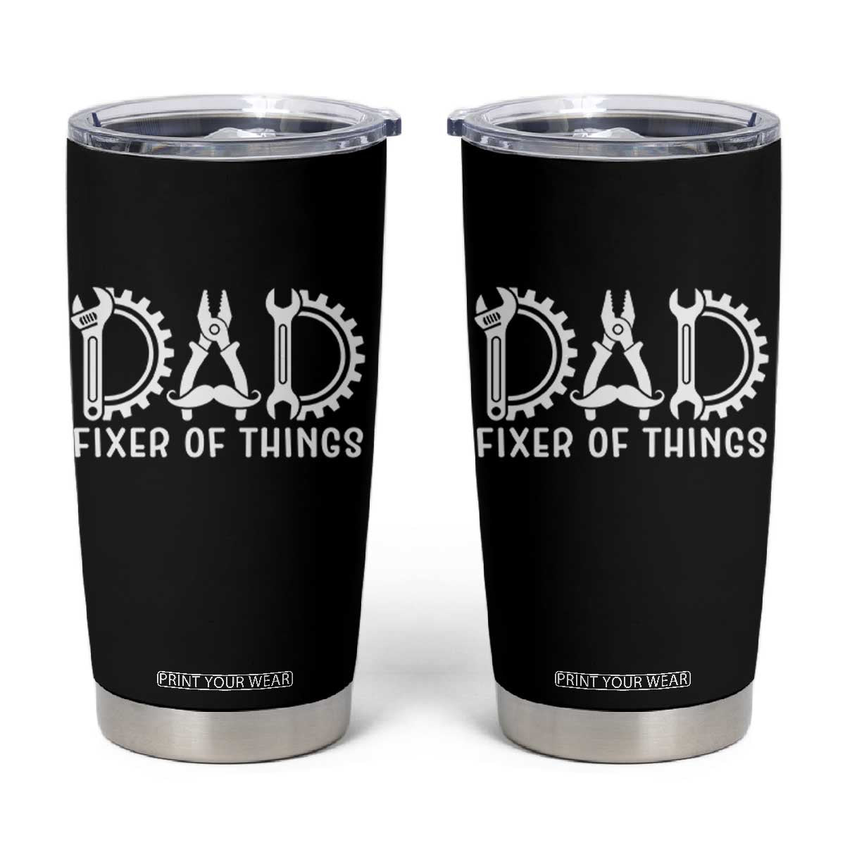 Dad Fixer Of Everything Garage Life Tumbler Cup Auto Mechanic Fathers Day Gift TS12 Black Print Your Wear