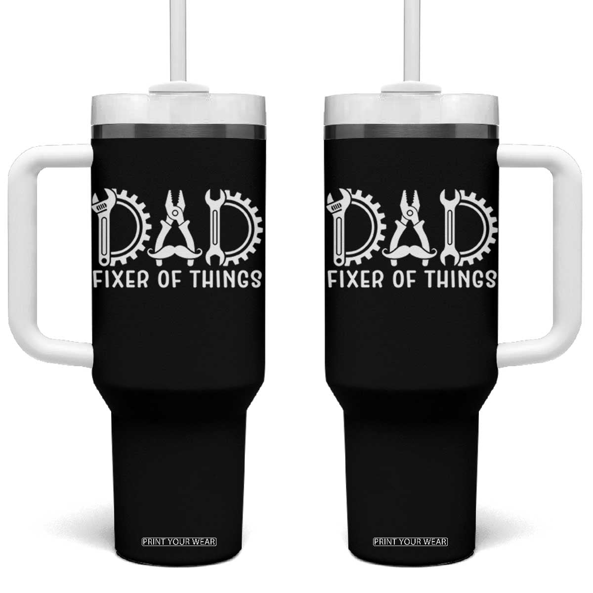Dad Fixer Of Everything Garage Life Tumbler With Handle Auto Mechanic Fathers Day Gift TS12 One Size: 40 oz Black Print Your Wear