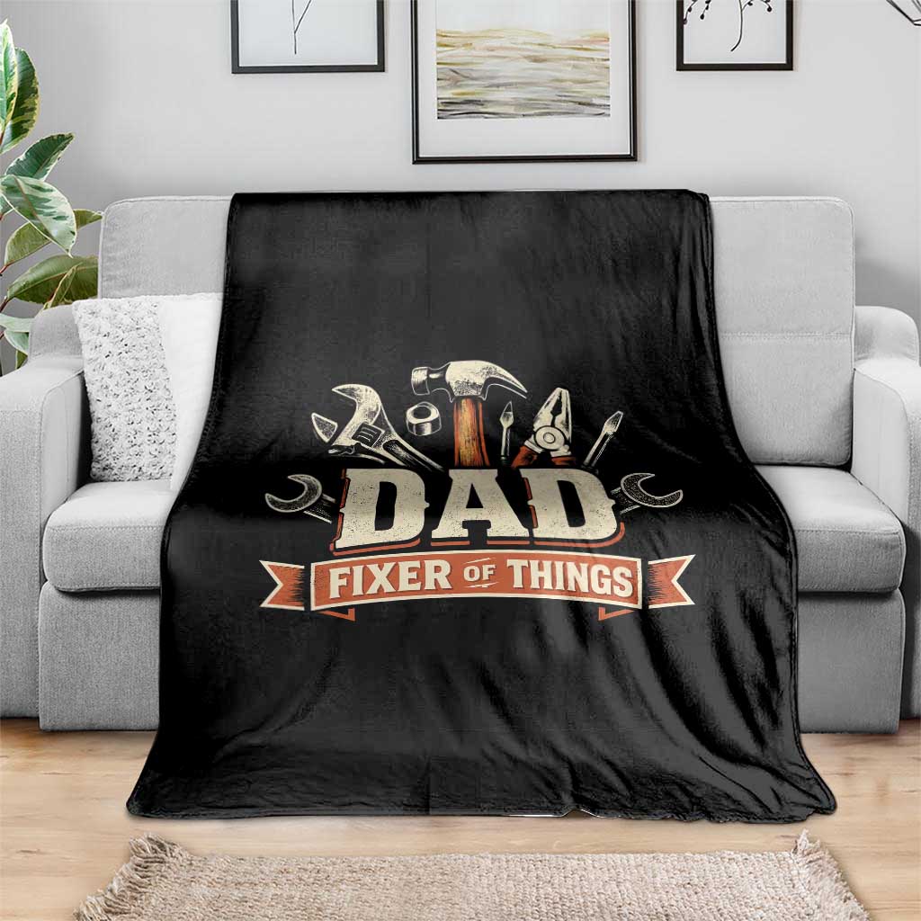 Mechanic Dad Fixer Of All Things Throw Blanket Funny Auto Repair Fathers Day TS12 Print Your Wear