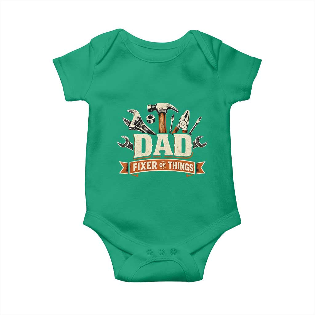 Mechanic Dad Fixer Of All Things Baby Onesie Funny Auto Repair Fathers Day TS12 Irish Green Print Your Wear