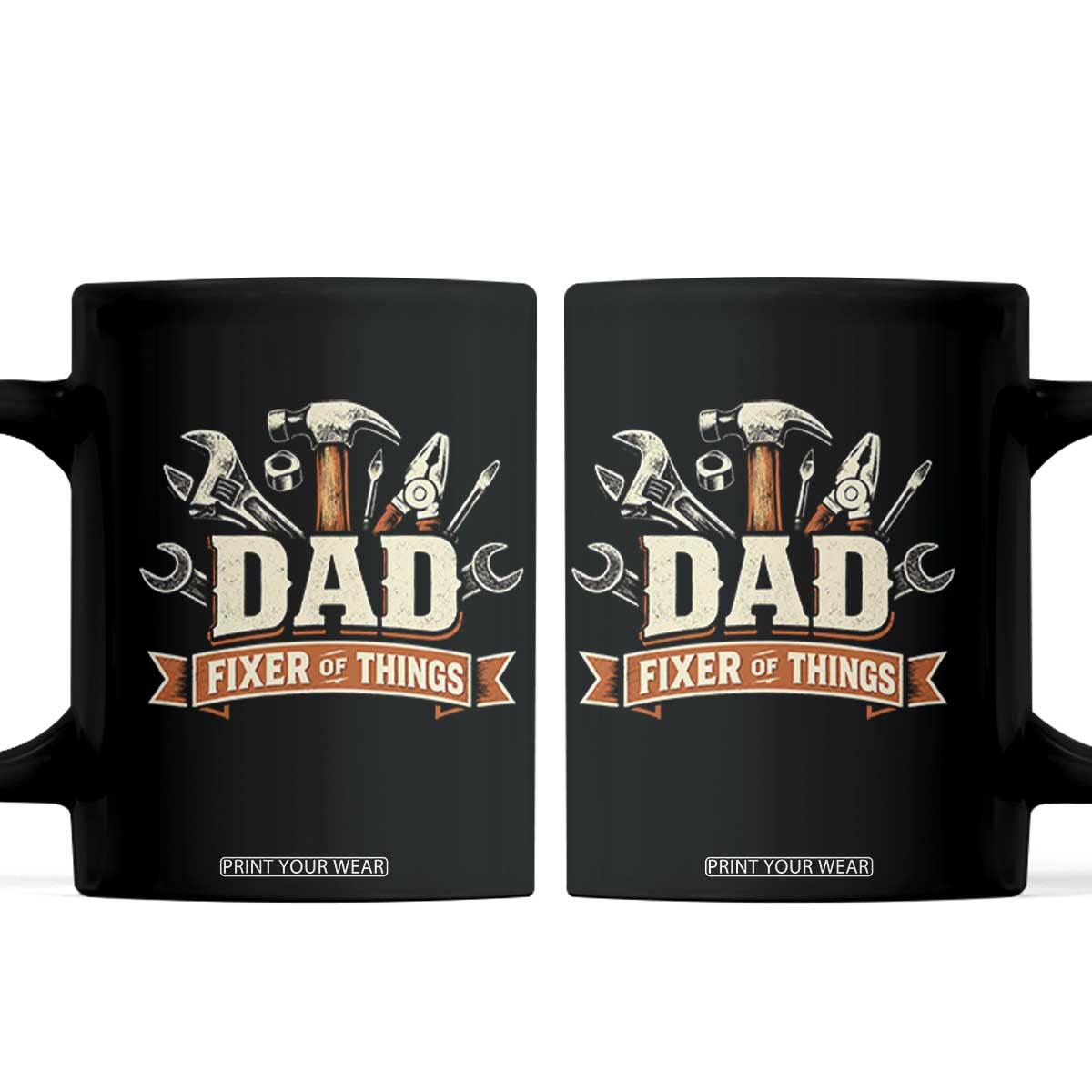 Mechanic Dad Fixer Of All Things Coffee Mug Funny Auto Repair Fathers Day TS12 Black Print Your Wear