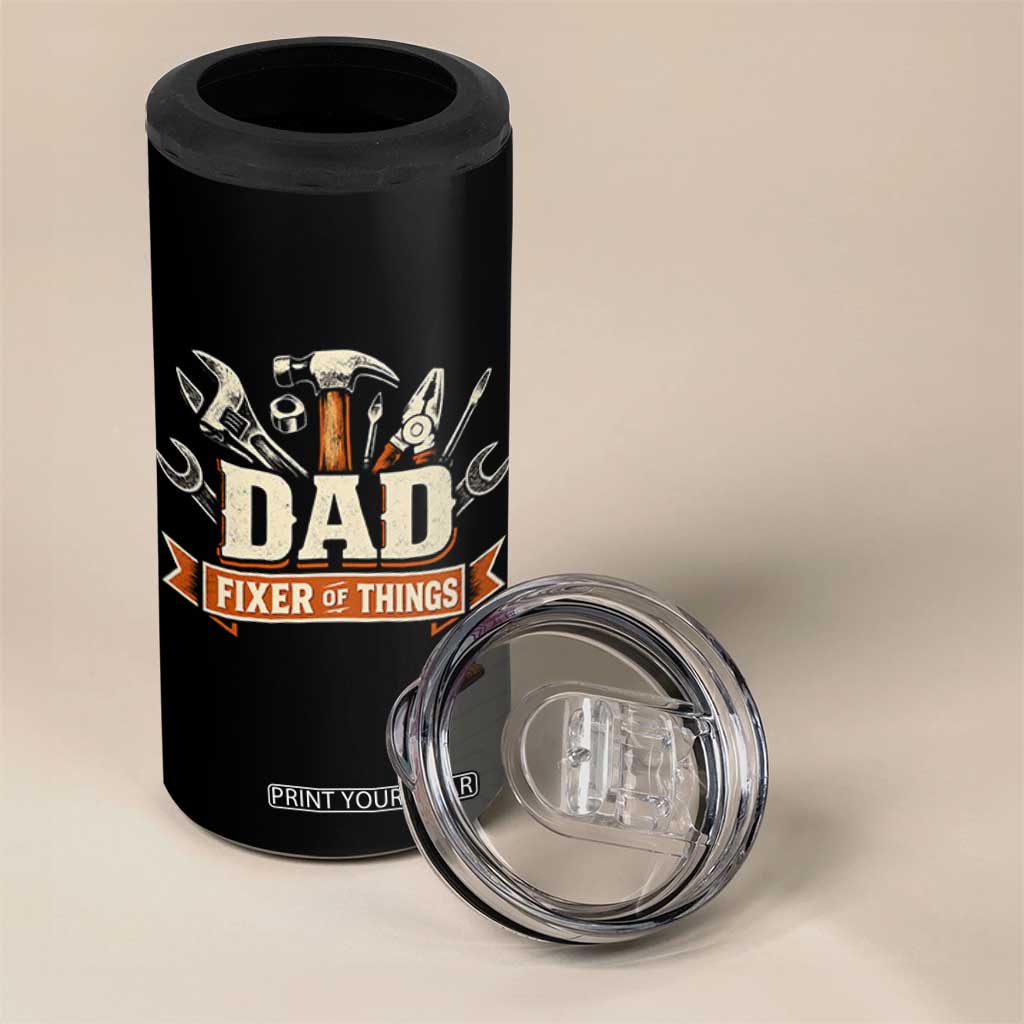 Mechanic Dad Fixer Of All Things 4 in 1 Can Cooler Tumbler Funny Auto Repair Fathers Day TS12 Print Your Wear