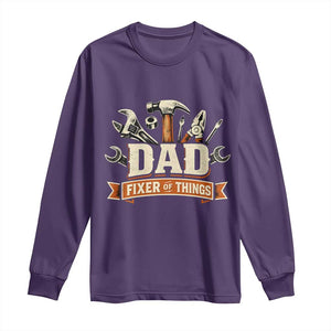 Mechanic Dad Fixer Of All Things Long Sleeve Shirt Funny Auto Repair Fathers Day TS12 Purple Print Your Wear