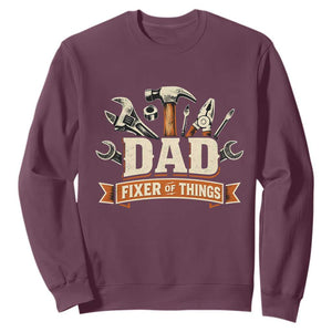 Mechanic Dad Fixer Of All Things Sweatshirt Funny Auto Repair Fathers Day TS12 Maroon Print Your Wear