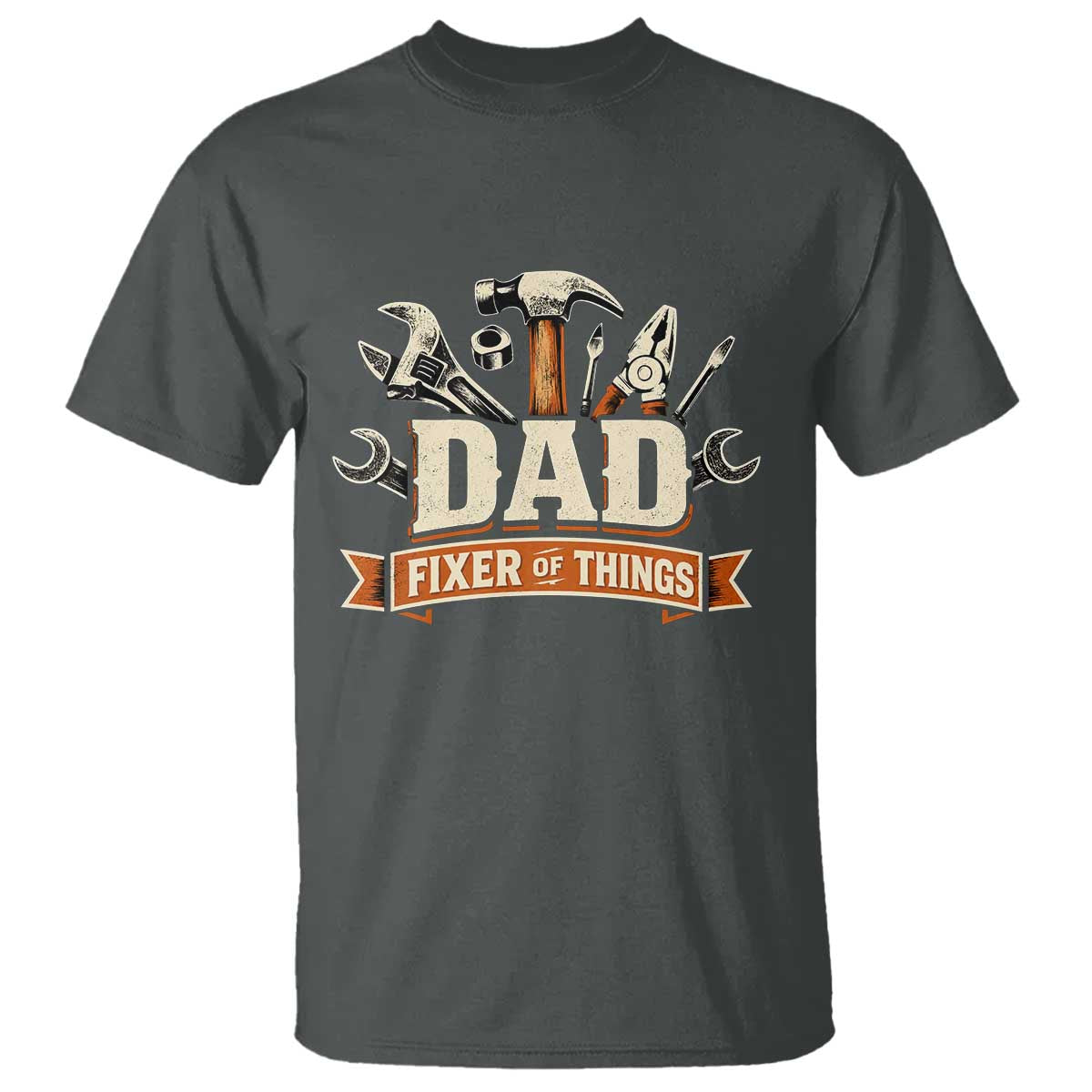 Mechanic Dad Fixer Of All Things T Shirt Funny Auto Repair Fathers Day TS12 Dark Heather Print Your Wear