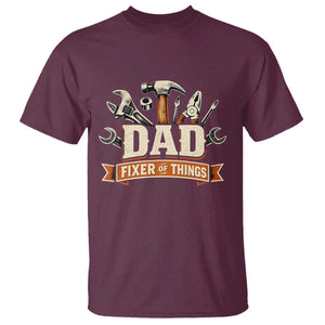 Mechanic Dad Fixer Of All Things T Shirt Funny Auto Repair Fathers Day TS12 Maroon Print Your Wear