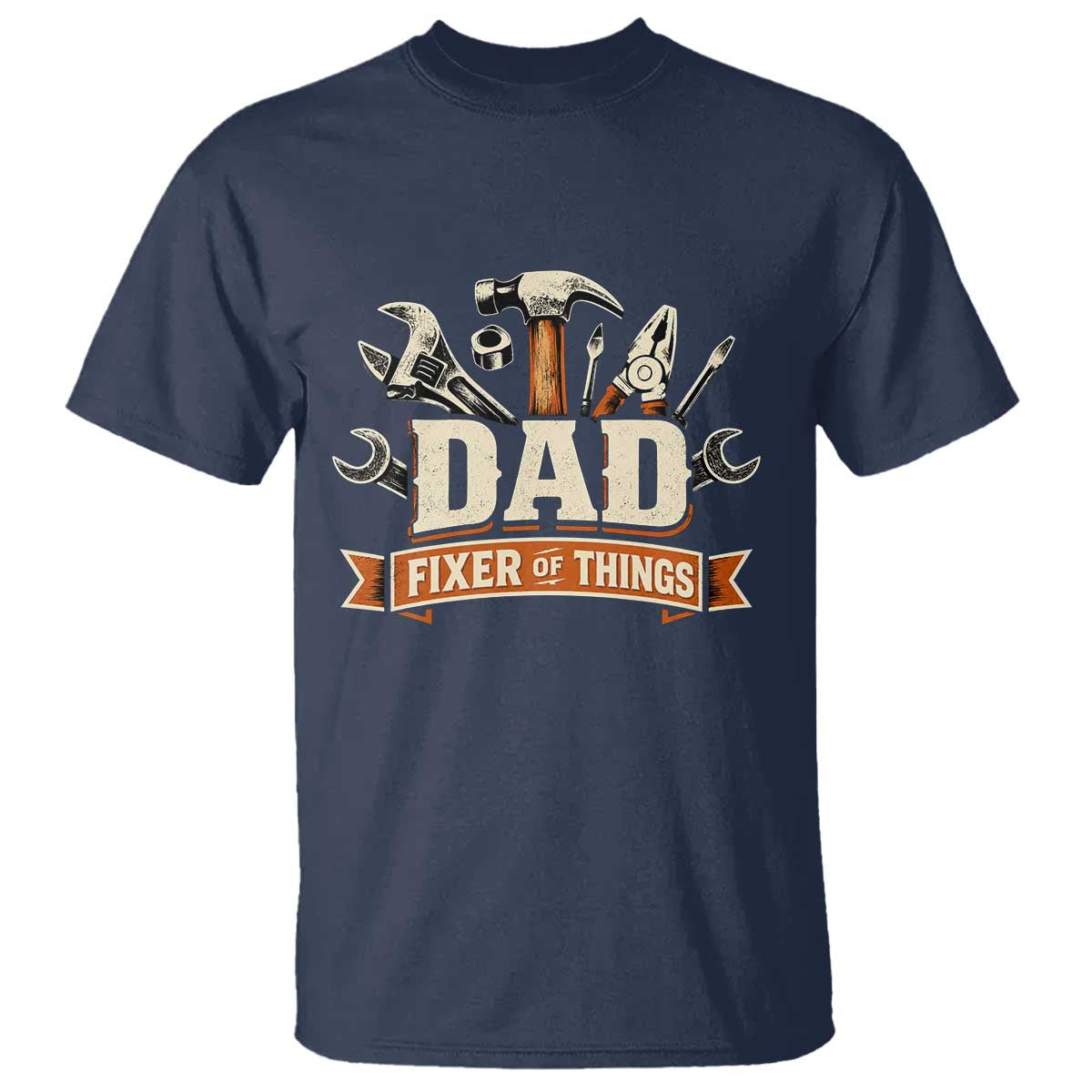 Mechanic Dad Fixer Of All Things T Shirt Funny Auto Repair Fathers Day TS12 Navy Print Your Wear