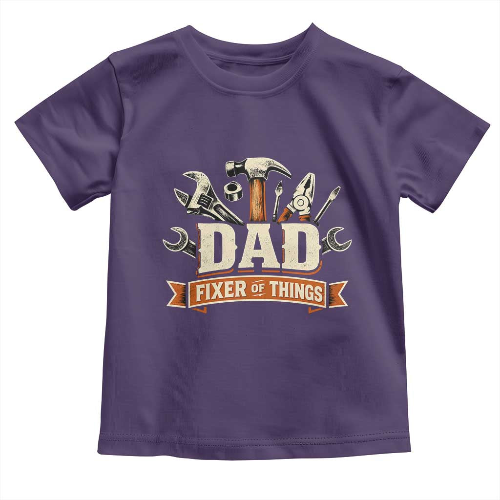 Mechanic Dad Fixer Of All Things Toddler T Shirt Funny Auto Repair Fathers Day TS12 Purple Print Your Wear