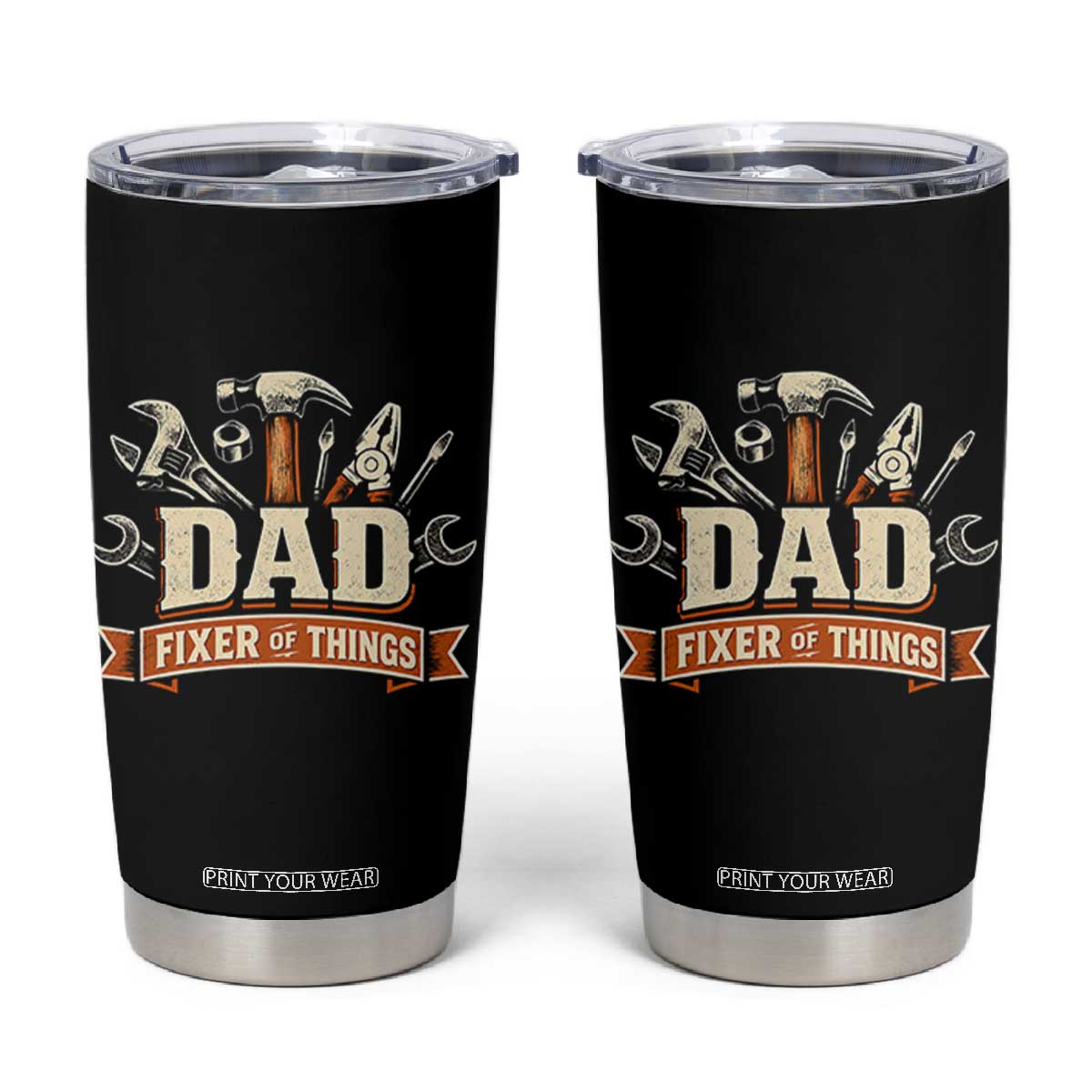 Mechanic Dad Fixer Of All Things Tumbler Cup Funny Auto Repair Fathers Day TS12 Black Print Your Wear