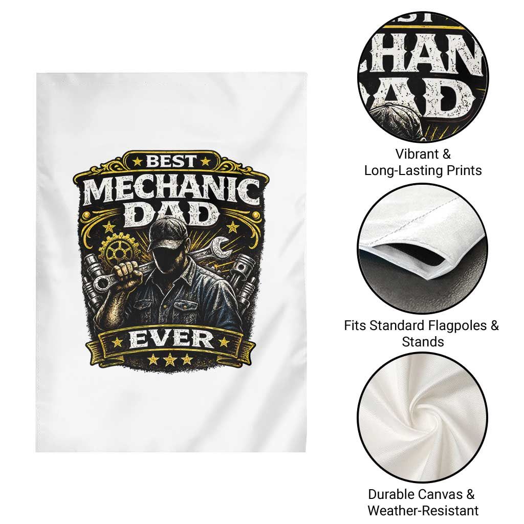 Best Mechanic Dad Ever Garden Flag Auto Repair Fathers Day Graphic TS12 Print Your Wear