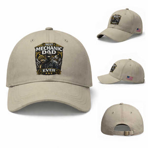 Best Mechanic Dad Ever Baseball Cap Auto Repair Fathers Day Graphic TS12 Baseball Cap Universal Fit Beige Print Your Wear
