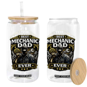 Best Mechanic Dad Ever Glass Can Auto Repair Fathers Day Graphic TS12 Print Your Wear