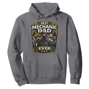 Best Mechanic Dad Ever Hoodie Auto Repair Fathers Day Graphic TS12 Charcoal Print Your Wear