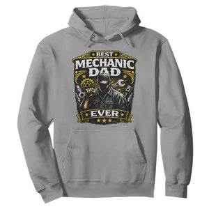 Best Mechanic Dad Ever Hoodie Auto Repair Fathers Day Graphic TS12 Sport Gray Print Your Wear
