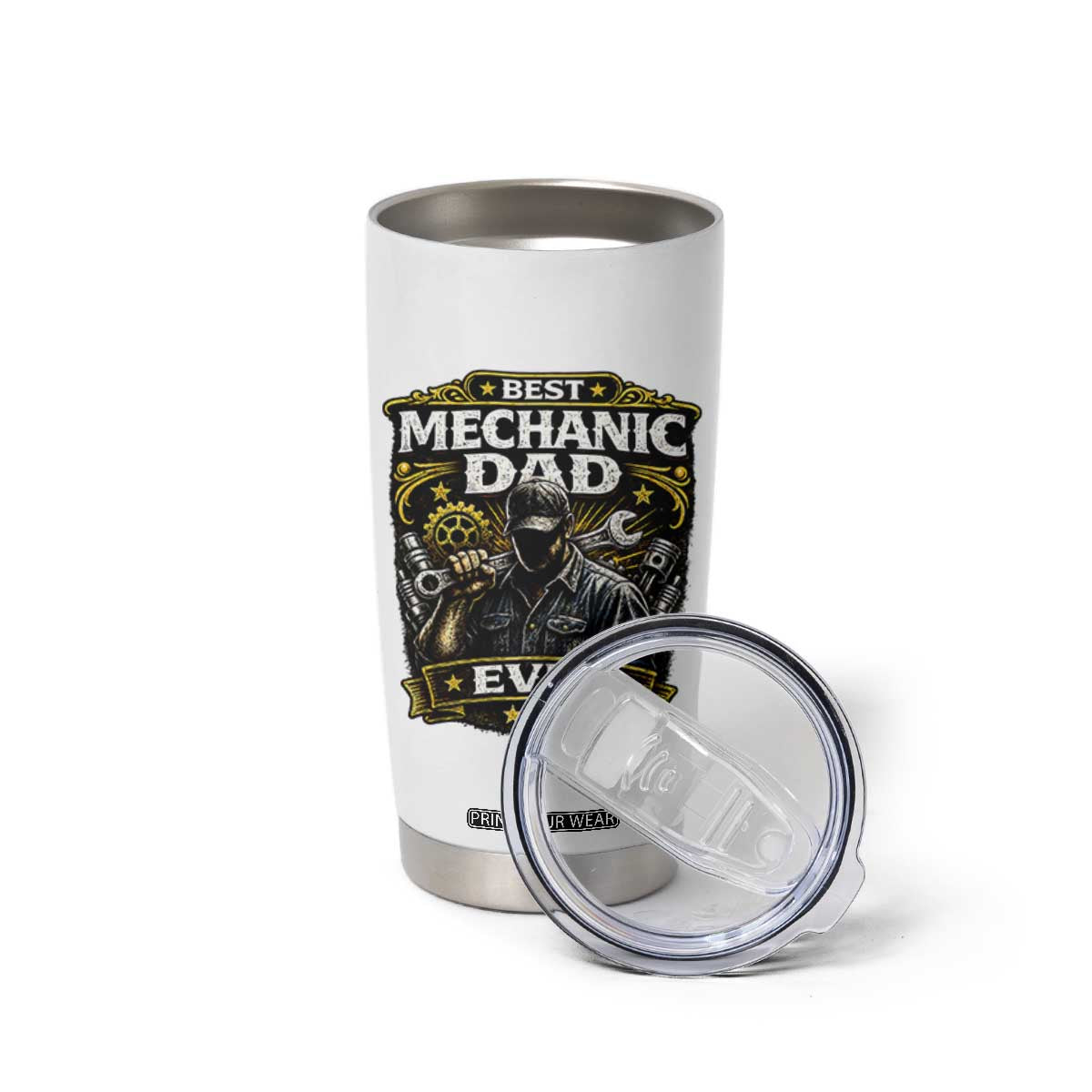 Best Mechanic Dad Ever Tumbler Cup Auto Repair Fathers Day Graphic TS12 Print Your Wear