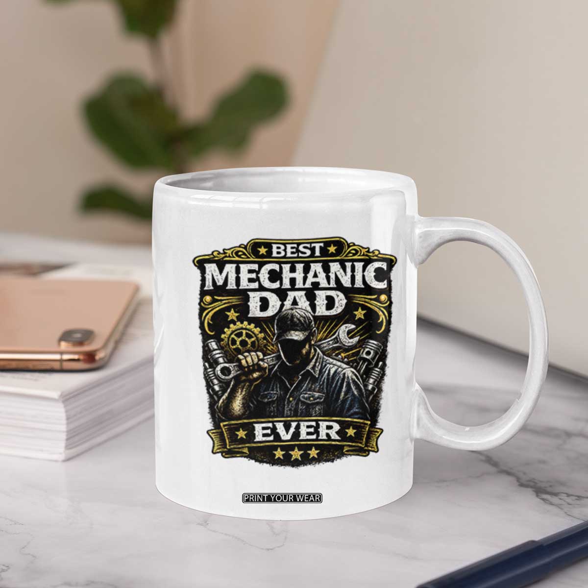 Best Mechanic Dad Ever Coffee Mug Auto Repair Fathers Day Graphic TS12 Print Your Wear