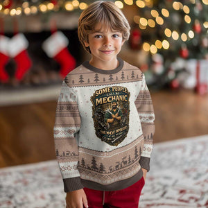 Some People Call Me Mechanic Important Call Me Dad Ugly Christmas Sweater Fathers Day Gift TS12 Mocha Mousse Print Your Wear