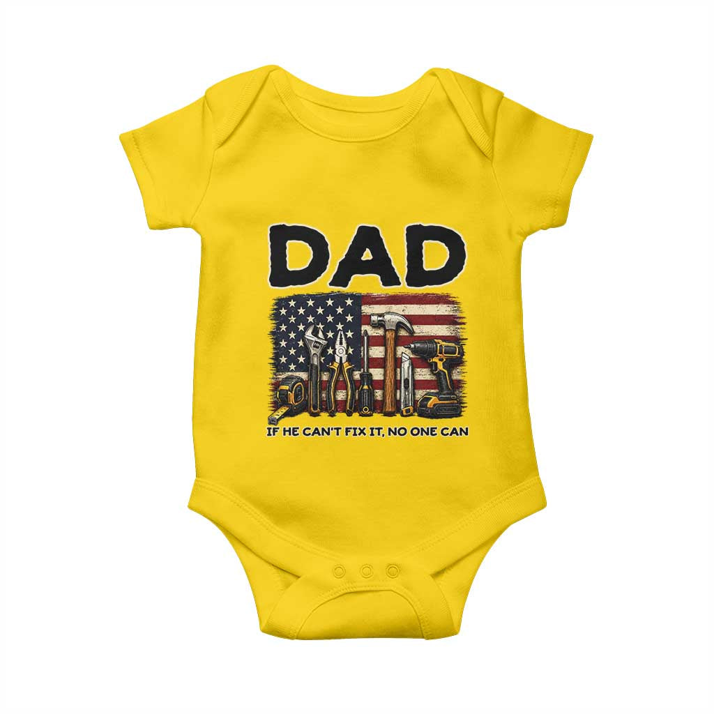 Mechanic Dad American Flag Baby Onesie If He Cant Fix It No One Can TS12 Daisy Print Your Wear