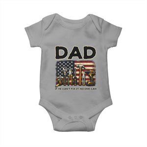 Mechanic Dad American Flag Baby Onesie If He Cant Fix It No One Can TS12 Sport Gray Print Your Wear