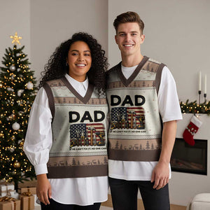 Mechanic Dad American Flag V-Neck Knit Sweater Vest If He Cant Fix It No One Can TS12 Mocha Mousse Print Your Wear