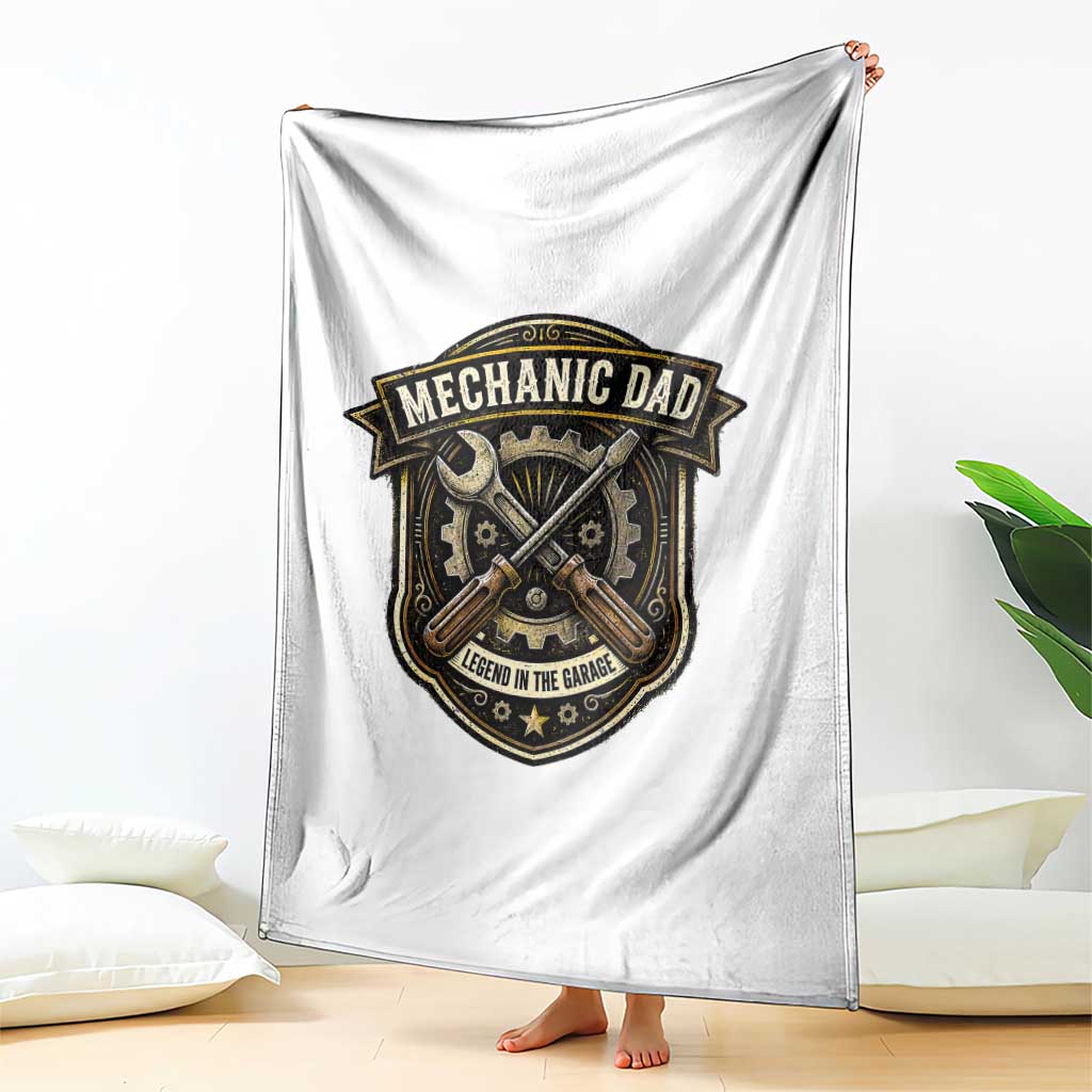 Mechanic Dad Legend In The Garage Throw Blanket Funny Auto Repair Fathers Day Gift TS12 Print Your Wear