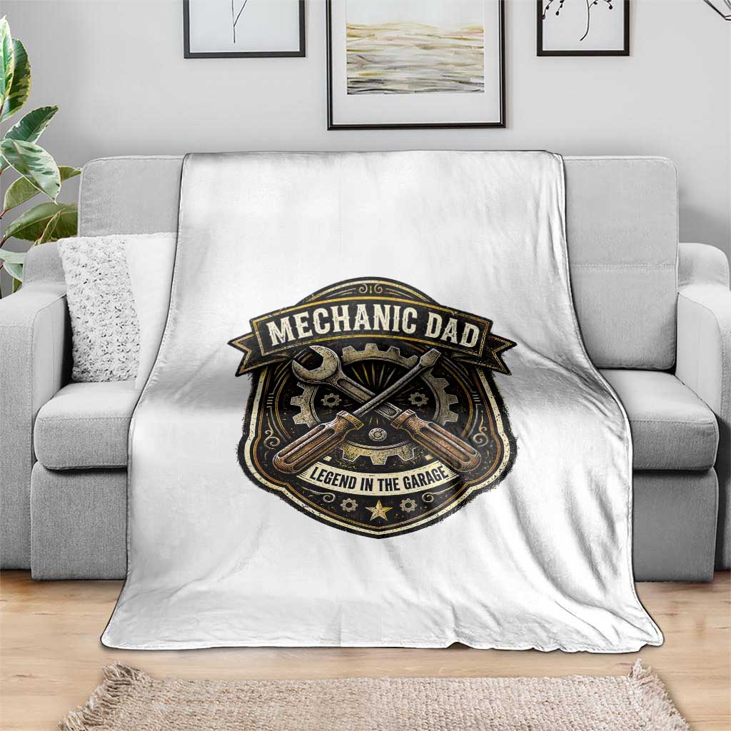 Mechanic Dad Legend In The Garage Throw Blanket Funny Auto Repair Fathers Day Gift TS12 Print Your Wear