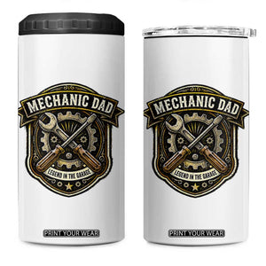 Mechanic Dad Legend In The Garage 4 in 1 Can Cooler Tumbler Funny Auto Repair Fathers Day Gift TS12 One Size: 16 oz White Print Your Wear