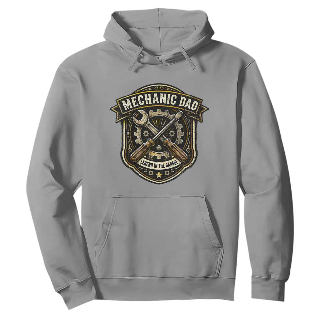 Mechanic Dad Legend In The Garage Hoodie Funny Auto Repair Fathers Day Gift TS12 Sport Gray Print Your Wear