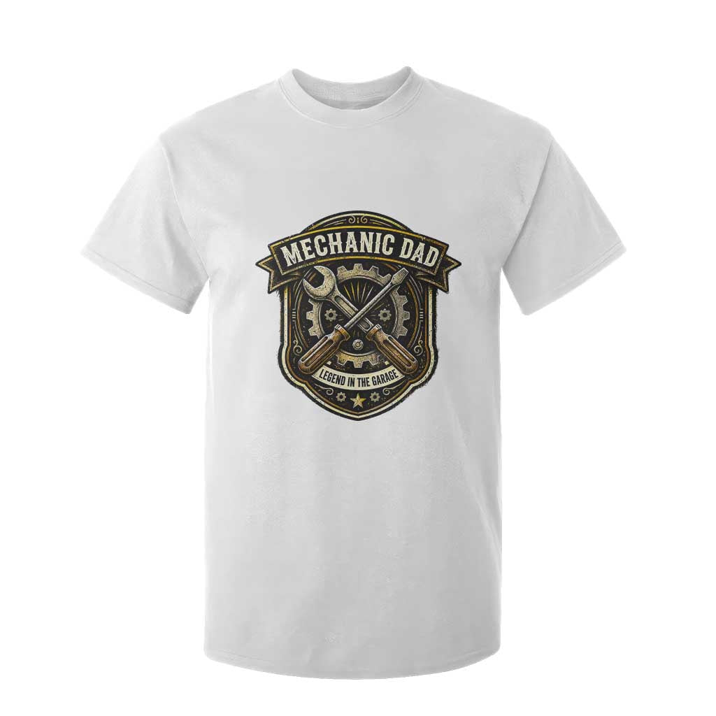 Mechanic Dad Legend In The Garage T Shirt For Kid Funny Auto Repair Fathers Day Gift TS12 White Print Your Wear