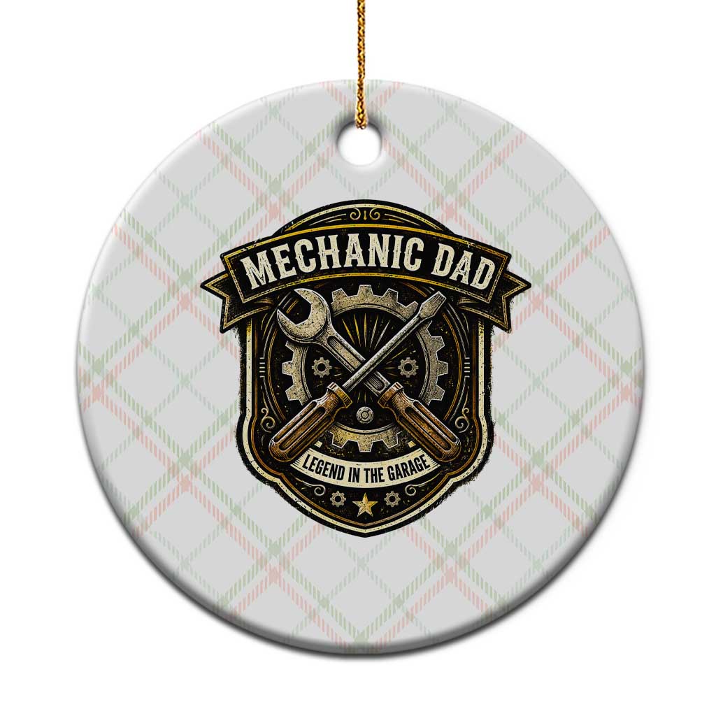 Mechanic Dad Legend In The Garage Ceramic Ornament Funny Auto Repair Fathers Day Gift TS12 1pc Christmas Plaid Print Your Wear
