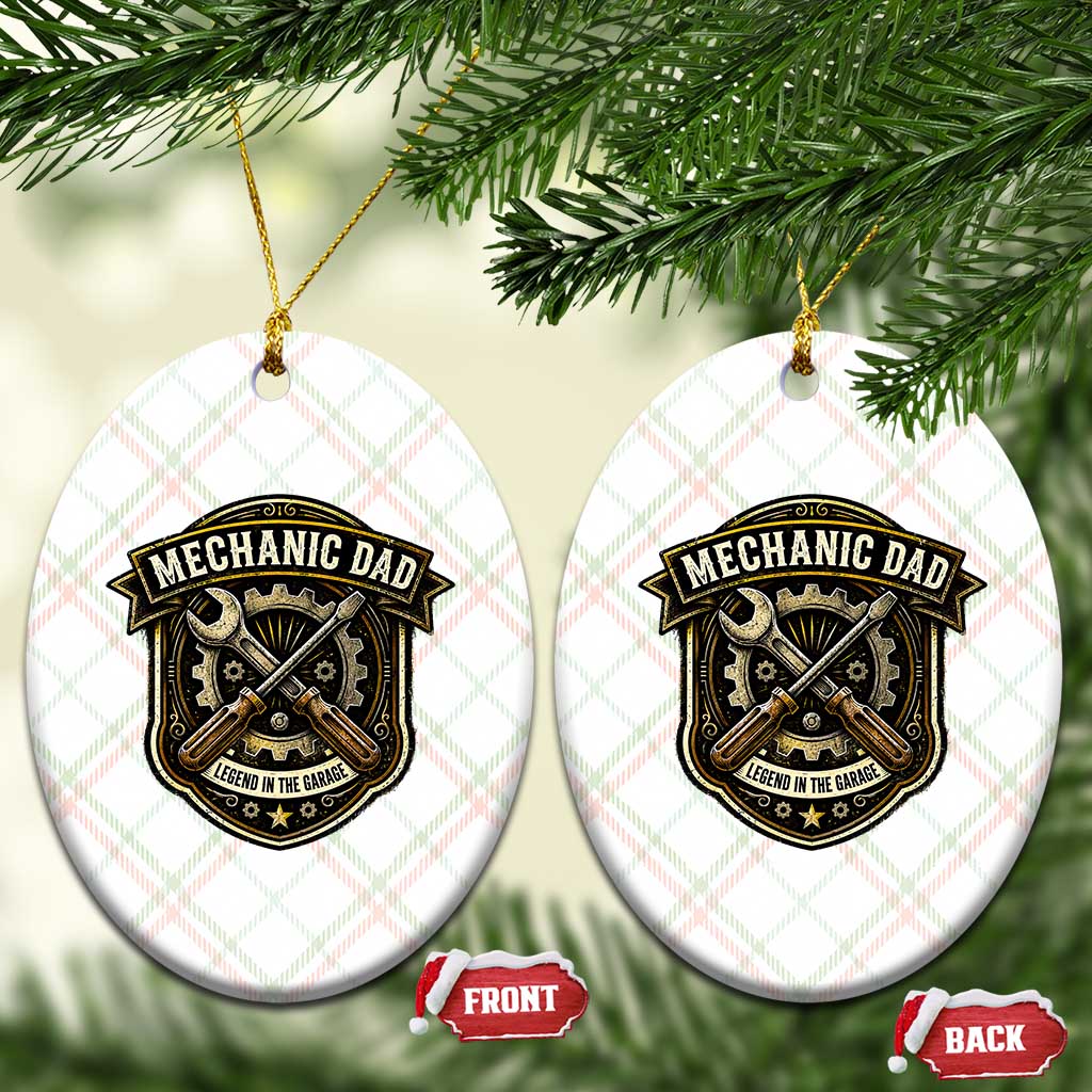 Mechanic Dad Legend In The Garage Ceramic Ornament Funny Auto Repair Fathers Day Gift TS12 Print Your Wear