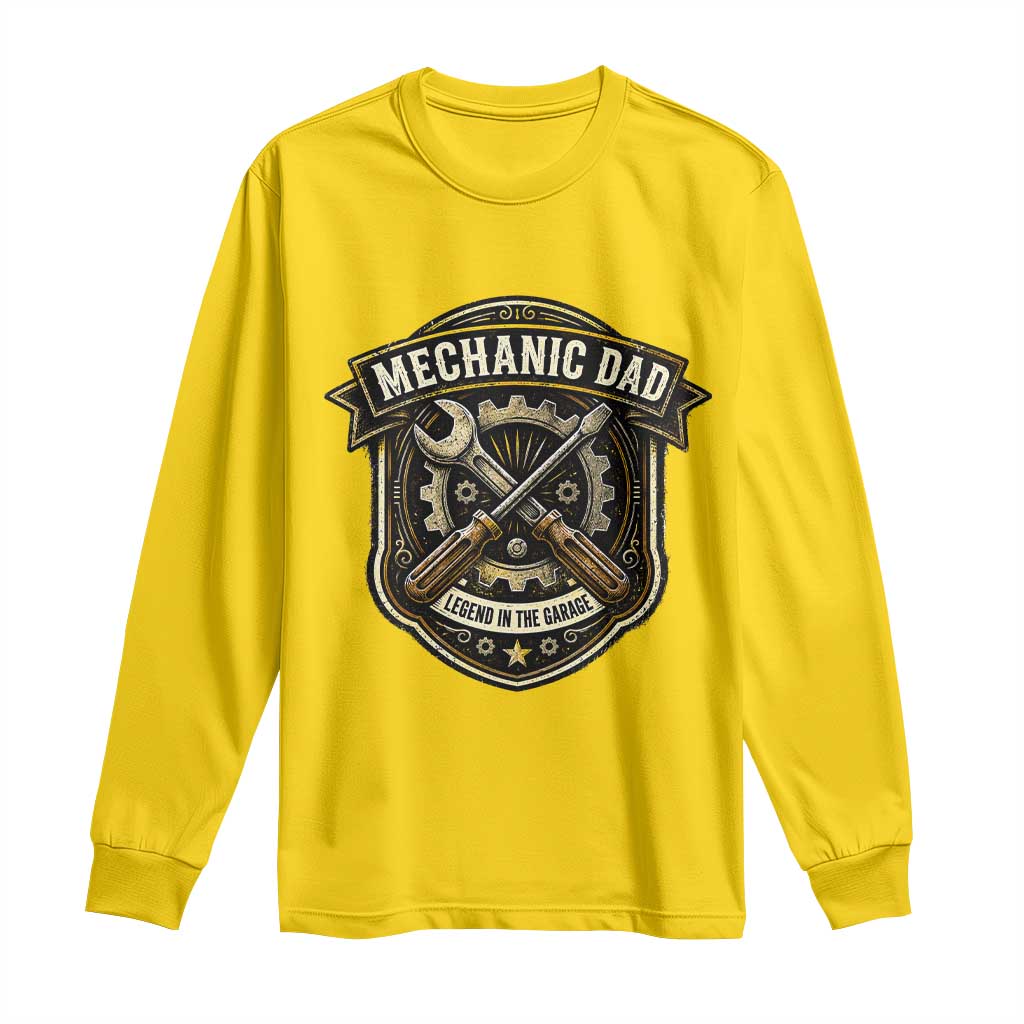 Mechanic Dad Legend In The Garage Long Sleeve Shirt Funny Auto Repair Fathers Day Gift TS12 Daisy Print Your Wear
