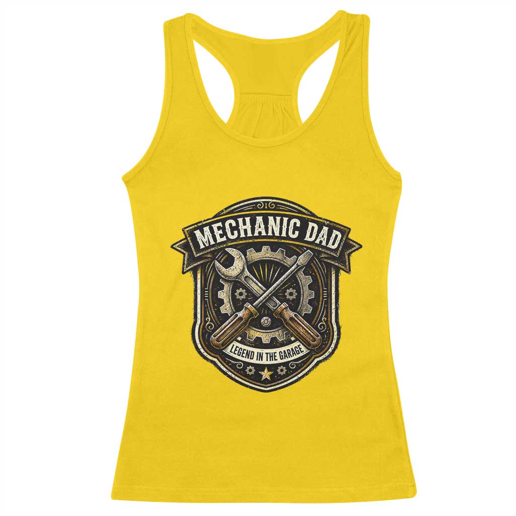 Mechanic Dad Legend In The Garage Racerback Tank Top Funny Auto Repair Fathers Day Gift TS12 Daisy Print Your Wear