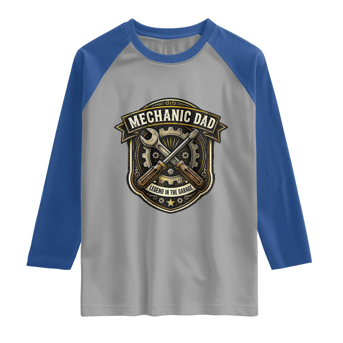 Mechanic Dad Legend In The Garage Raglan Shirt Funny Auto Repair Fathers Day Gift TS12 Sport Gray Royal Print Your Wear