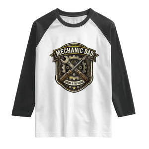 Mechanic Dad Legend In The Garage Raglan Shirt Funny Auto Repair Fathers Day Gift TS12 White Black Print Your Wear
