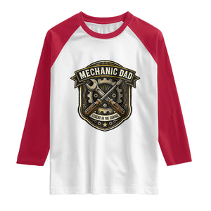 Mechanic Dad Legend In The Garage Raglan Shirt Funny Auto Repair Fathers Day Gift TS12 White Red Print Your Wear
