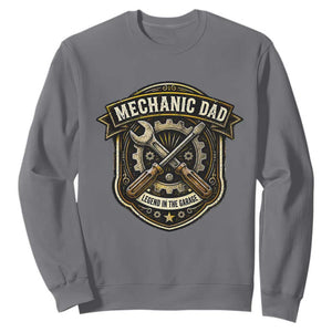 Mechanic Dad Legend In The Garage Sweatshirt Funny Auto Repair Fathers Day Gift TS12 Charcoal Print Your Wear