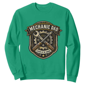 Mechanic Dad Legend In The Garage Sweatshirt Funny Auto Repair Fathers Day Gift TS12 Irish Green Print Your Wear