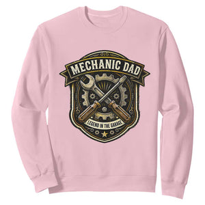 Mechanic Dad Legend In The Garage Sweatshirt Funny Auto Repair Fathers Day Gift TS12 Light Pink Print Your Wear